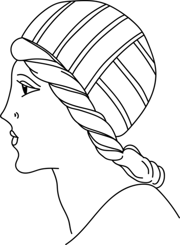 Gallic Headdress Of A Woman Of Tournai (Strabon) Coloring Page